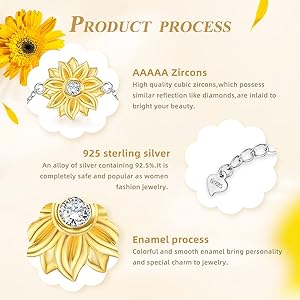 SILVER925 SUNFLOWER BRACELET/シルバー/ブレスレット Amazon.com: SNZM Bracelets for Women-925 Sterling Silver